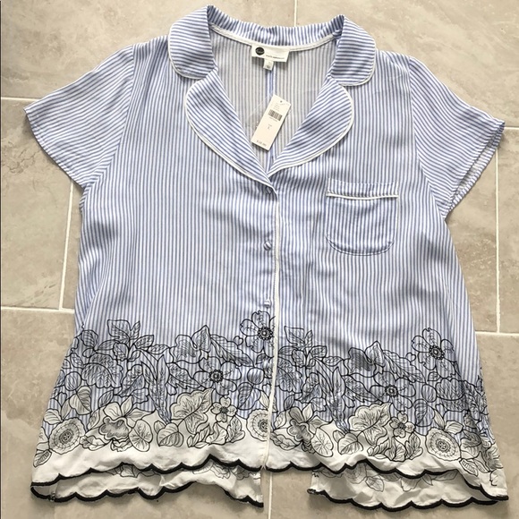Anthropologie Tops - Anthro Floreat | Embroidered Striped Blouse NWT